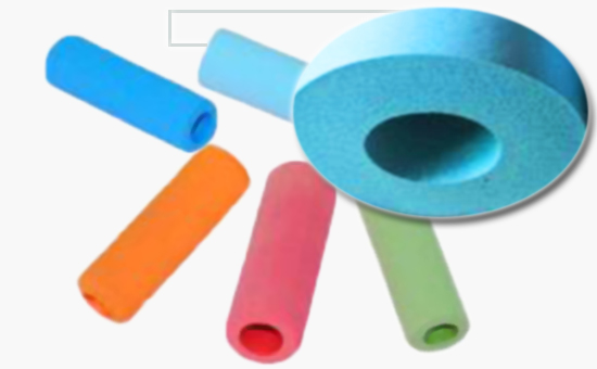 Nitrile reclaimed rubber production of colored foamed casing