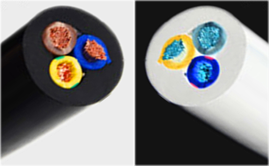 Different color EPDM cable skin recipe difference