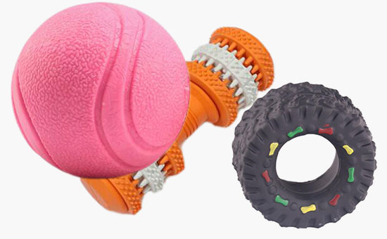 Latex reclaimed rubber to produce pet rubber toys