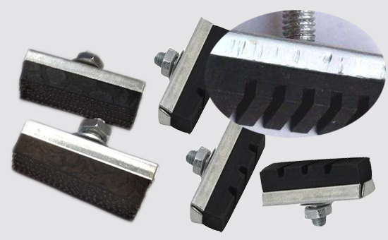 High proportion of rubber brake shoe with recycled rubber for formula