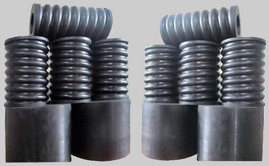 Proportion of recycled rubber powder in damping products such as rubber air spring and rubber fender