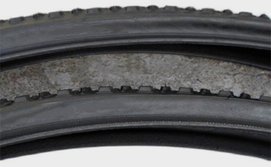 自行车外胎黑胎侧胶少量掺用轮胎再生胶硫化配方
