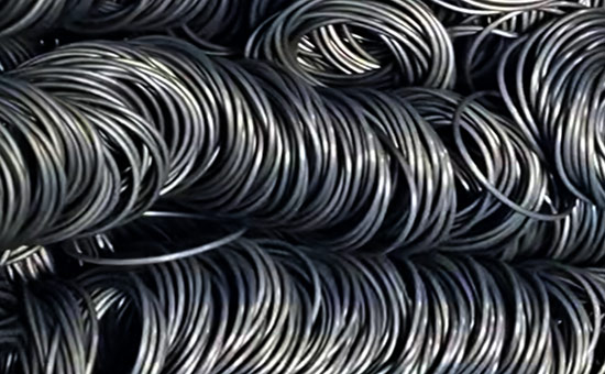 Nitrile rubber O-ring mixed with recycled rubber