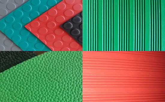 Natural latex recycled rubber produces colored plastic sheets
