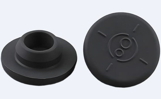 The rubber bottle stopper is mixed with recycled plastic
