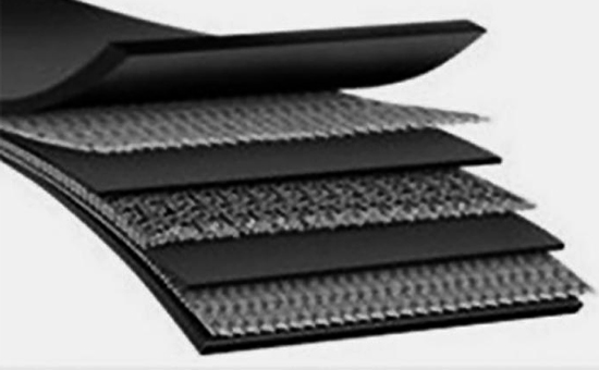 Ordinary fabric core conveyor belt covering glue using sub-brand natural rubber to reduce costs