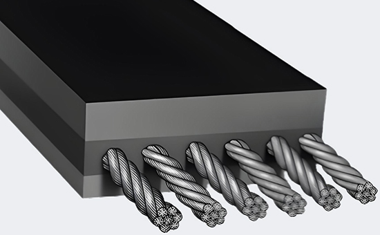 Steel wire rope core conveyor belt structure