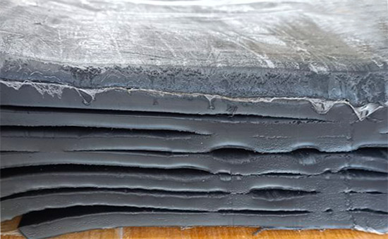 Cross-section of EPDM recycled rubber