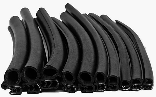 Car door and window seals mixed with EPDM recycled rubber