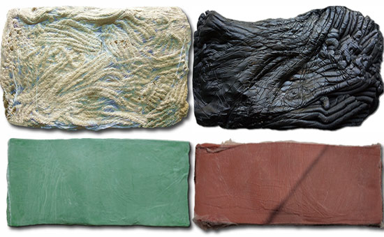 What are the common colors of latex reclaimed rubber?