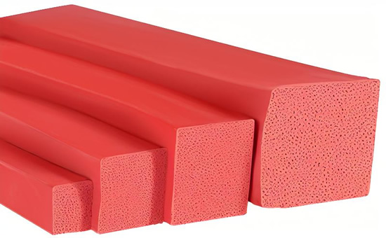 Recycled rubber produces colored foam rubber strips
