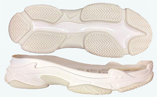 白色橡胶鞋底掺用乳胶再生胶