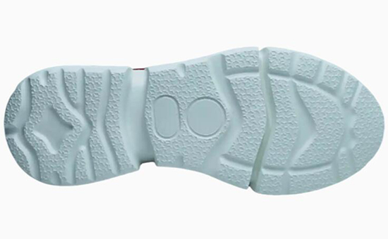 White sports shoe soles mixed with latex powder