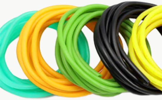Natural latex and reclaimed rubber produce colored hoses
