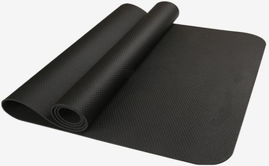 Black rubber shock-absorbing pads mixed with natural reclaimed rubber
