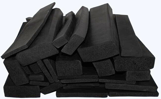 Foam sealing strips mixed with recycled nitrile rubber