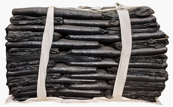 Stacking of oil-resistant nitrile reclaimed rubber