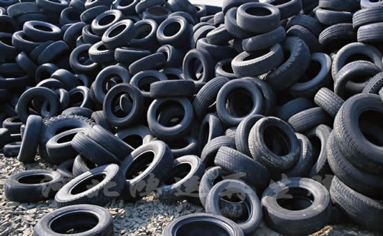 Waste tyre raw material yard